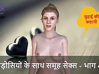 Part 4 of Hindi Audio Fuck-a-thon Story: Gang Bang-out with Neighbors - A Crazy Gang intercourse with Neighbors