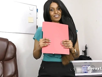 Hornylily roleplays as a ultra-kinky Indian secretary in Tamil POINT OF VIEW onanism