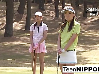 Teenie golfer gets her pinkish pummeled on the green!