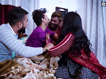 Indian MILF Riya Boudi shares her cheating tighten one's belt with his 3 buddies, gets a cumload there her brashness & more!