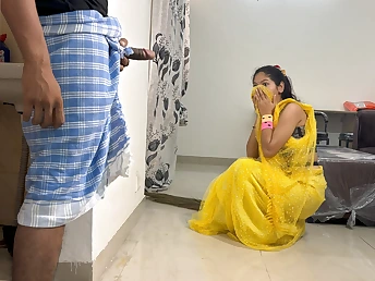 Step-step-brother's Indian Bhabhi Ki Chudai: Red-hot Desi Wife shares Taut Puss with Him