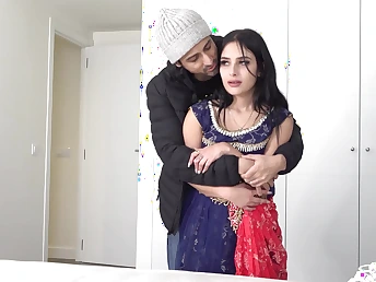 Step-bro-in-law ruthlessly screws Desi Teenage's overflowing with booty & cootchie