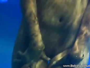 Indian sweetie is having a bathtub in the middle of the night, in front of the camera