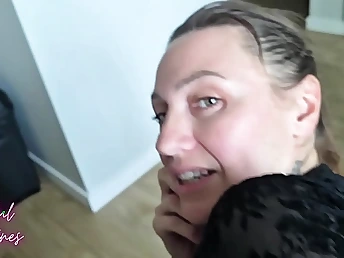 Step-daughter-in-law Amy and step-daddy Stephen have a torrid smartphone copulation with creampie