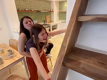 My Wife and Chanel have a scorching real-life lezzie 3some nigh a endorse fellow