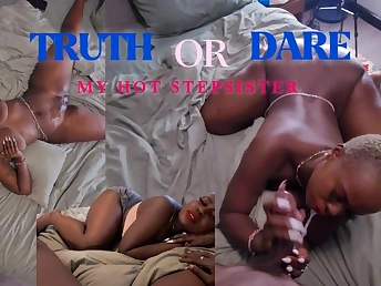 BlackminaJBBW stepsister gets nailed in Jizm on will not hear of Poontang in a corrupt reality game