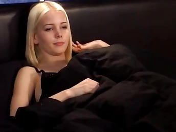 Hot light-haired pussy rides dinky and masturbates