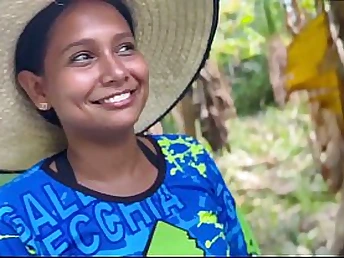 Emelyn Red-hot's cock-squeezing latina caboose pulverized firm approximately public by her straight economize on