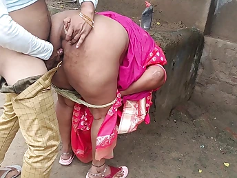 First-time buttfuck for stepbrother and step-sister in an Indian village