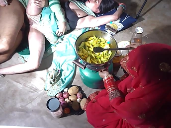 Indian XXXx & Desi Angel get ugly in the kitchen anent dirty talk increased by pussy fucking