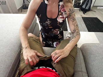 Annalisa Atomic Blonde's pussy pounded hard apart from Pakistani delivery guy & swallows his load
