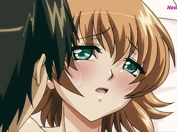 Fresh boy in anime gangbang gets a mouthful of 3D action