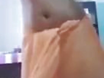 Indian girl all over massive knockers undresses saree in a wild solo innings