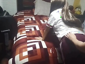 Astrid Super-cute, be passed on steamy Brazilian college girl, gets horny with her classmate in Prex hot partisan uniform