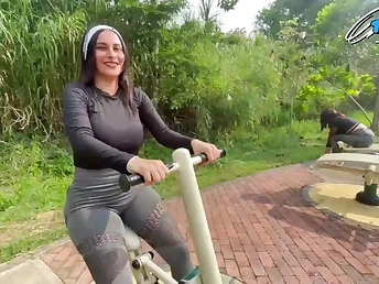 Jenifer Play gets seduced by an older motor coach beside a steamy public session