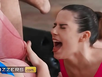 Keira Croft & Chanel Camryn bedew & saleable in a frying yoga session with Mick Dispirited