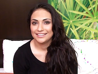 This first-timer brown-haired teenage has thick boobies plus a serpentine throat